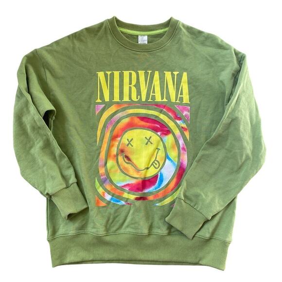 Nirvana Smiley Face Tie-Dye Sweatshirt | Official Merch, Small, 90s inspo, NWOT - Picture 1 of 7
